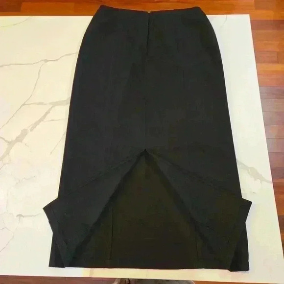 Eddie Bauer Womens Wool Straight Fit Maxi Skirt Black Size 14 - Picture 3 of 6